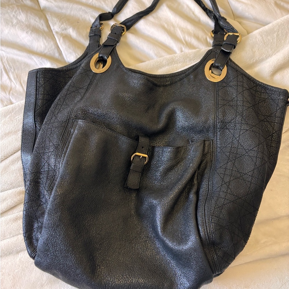 Dior Black Leather Tote with Gold Hardware - Picture 6 of 6
